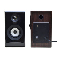 HKM-956819 Classic Wooden 2.0 Bookshelf Speakers with Hi-Fi Stereo Sound and Bluetooth Connectivity