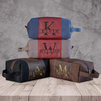 HKM-956883 Large Capacity Portable Handheld Vintage Canvas and PU Leather Toiletry Bag