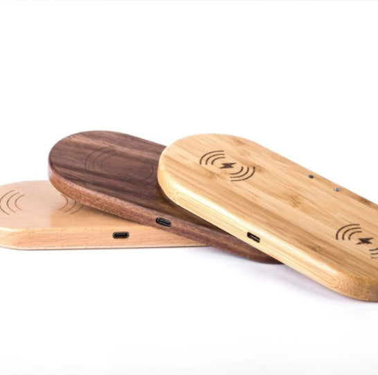 HKM-956883 Wooden Wireless Charger - 10W Bamboo, Beech & Walnut Options