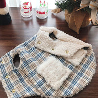 HKM-9569085 Winter Sleeveless Cat Vest - Blue Plaid & Pink Plaid, Various Sizes Available