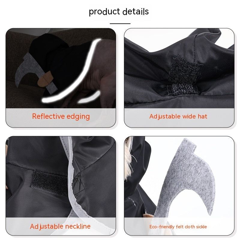 HKM-9569853 Black Cat Dress Up Cloak for Pets - Polyester Casual Style Apparel
