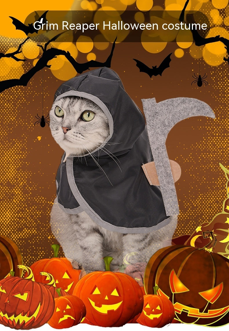 HKM-9569853 Black Cat Dress Up Cloak for Pets - Polyester Casual Style Apparel