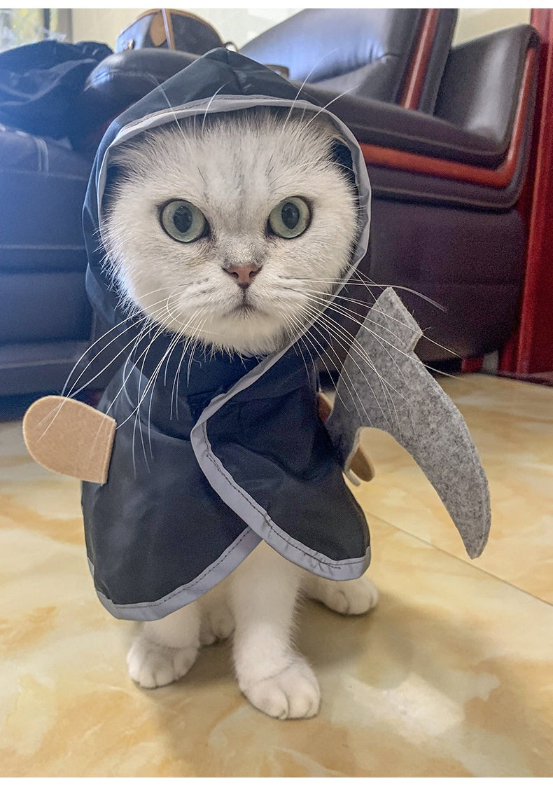 HKM-9569853 Black Cat Dress Up Cloak for Pets - Polyester Casual Style Apparel