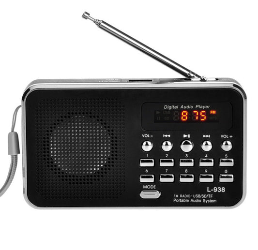 HKM-957011 Compact MP3 Player with FM Radio and USB Support - Ideal for Seniors - Available in White, Pink, Red, and Blue