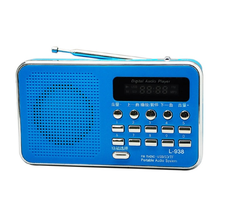 HKM-957011 Compact MP3 Player with FM Radio and USB Support - Ideal for Seniors - Available in White, Pink, Red, and Blue