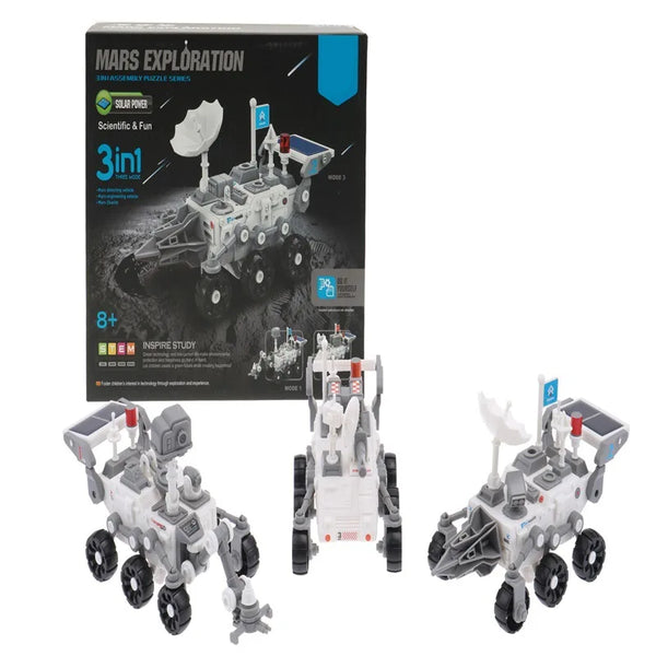 HKM-957075 3 in 1 Space Exploration Building Blocks Set - Mars Rover Educational Model Toy for Ages 8+