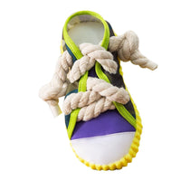 HKM-9570877 Dog Toy Cotton Rope Shoe Slippers with Squeaker and Bell for Teething and Interactive Play