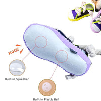 HKM-9570877 Dog Toy Cotton Rope Shoe Slippers with Squeaker and Bell for Teething and Interactive Play