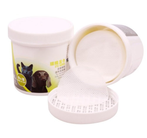 HKM-9571133 Pet Tear Stain Wipes - 100 Eco-Friendly Cotton Towels for Dogs and Cats
