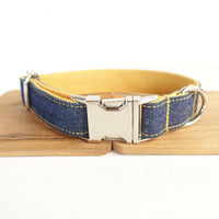 HKM-9571261 Pet Cowboy Collar in Blue and Yellow, Made of Durable Polyester - Available in XS, S, M, L, XL Sizes