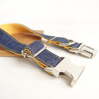 HKM-9571261 Pet Cowboy Collar in Blue and Yellow, Made of Durable Polyester - Available in XS, S, M, L, XL Sizes