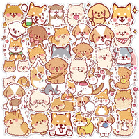 HKM-957139 Cute Dog Graffiti Stickers - 50 Adhesive PVC Cartoon Designs