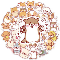 HKM-957139 Cute Dog Graffiti Stickers - 50 Adhesive PVC Cartoon Designs
