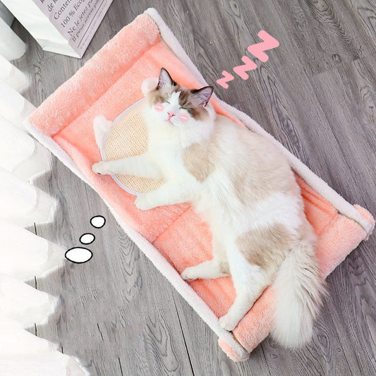 HKM-9572541 Compact Cat Climbing Frame - Foldable, Adjustable Recliner for Cozy Spaces