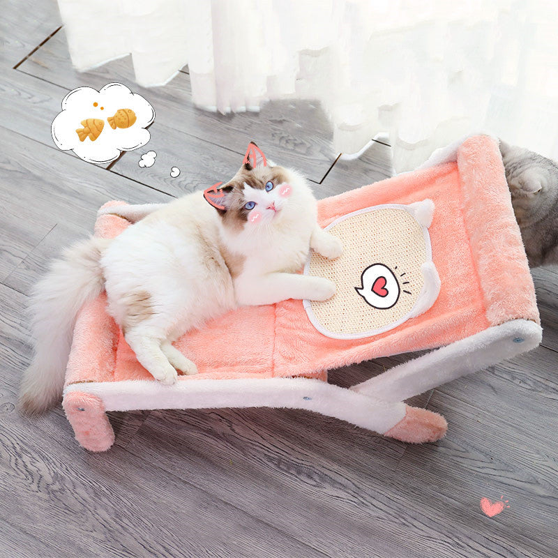 HKM-9572541 Compact Cat Climbing Frame - Foldable, Adjustable Recliner for Cozy Spaces