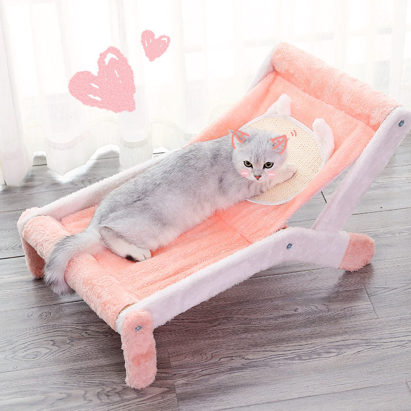 HKM-9572541 Compact Cat Climbing Frame - Foldable, Adjustable Recliner for Cozy Spaces