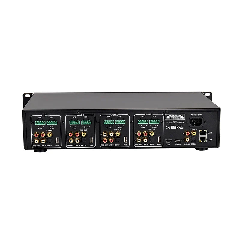 HKM-957331 4 Zone PA Matrix Audio Mixer Amplifier for Public Address Systems