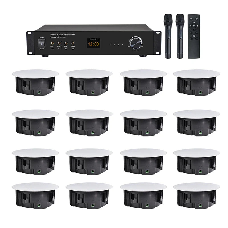 HKM-957331 4 Zone PA Matrix Audio Mixer Amplifier for Public Address Systems