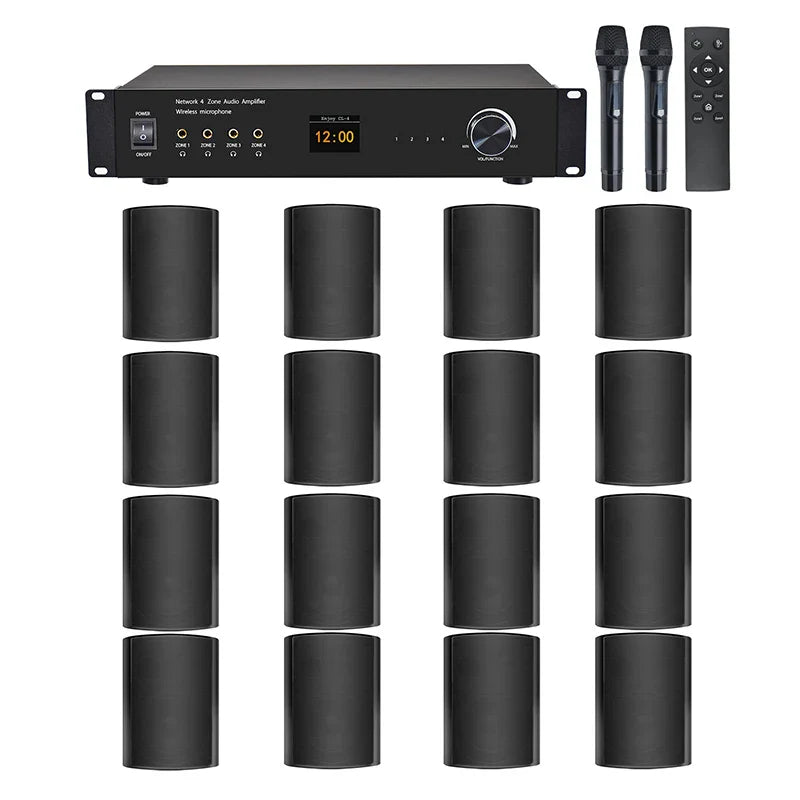 HKM-957331 4 Zone PA Matrix Audio Mixer Amplifier for Public Address Systems