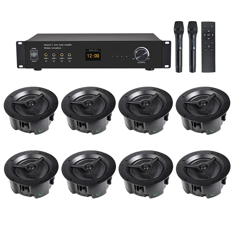 HKM-957331 4 Zone PA Matrix Audio Mixer Amplifier for Public Address Systems