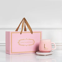 HKM-957395 Ceramic Mug with USB Heating Pad - 400ml Capacity, Keeps Drinks Warm at 55°C
