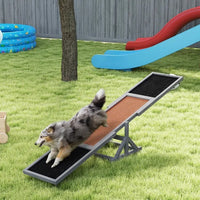 HKM-9574077 Wooden Dog Agility Seesaw for Training and Exercise, Weather-Resistant, Suitable for Dogs Up to 88 lbs, 83 L x 16 W x 14 H Inch