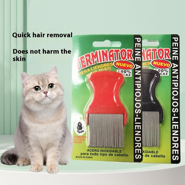 HKM-9574845 Flea Removal Comb for Dogs ¨C Metal & Plastic Design with Comfortable Grip