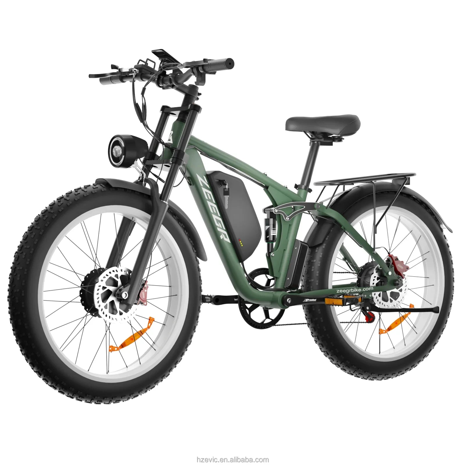 HKM-957523 52V Electric Fat Tire Bike with 2000W Dual Motor, 22.4Ah Lithium Battery, Full Suspension and 7-Speed Gears