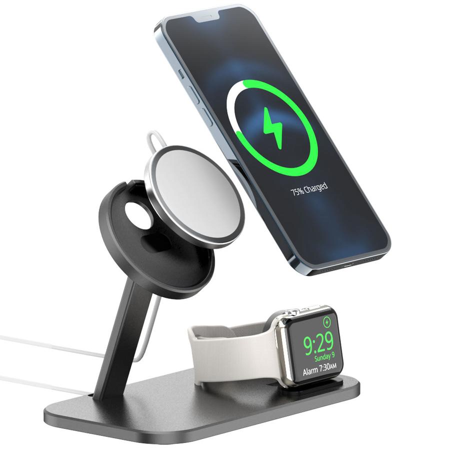 HKM-957523 Alloy Charging Stand for Smartwatches and Data Cables - Desktop Storage Base