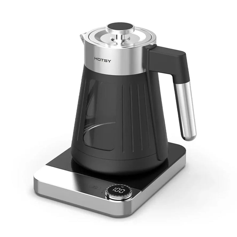 HKM-957587 Portable Mini Glass Electric Kettle with Digital Control, 1.6L Capacity and Automatic Shut-Off