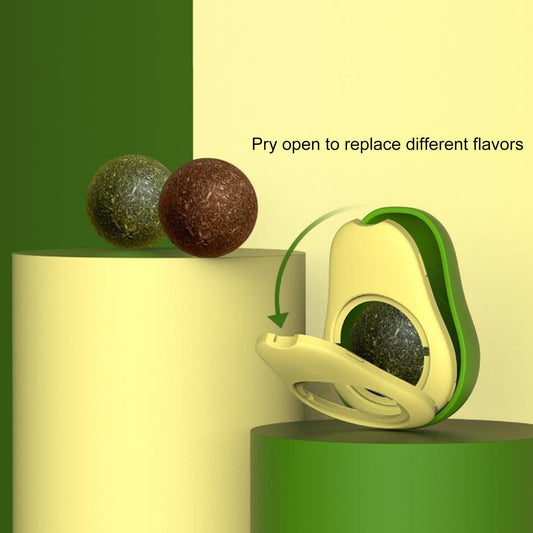HKM-9576509 Avocado Shaped Catnip Ball Toy for Teeth Cleaning and Interactive Play