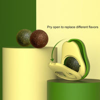 HKM-9576509 Avocado Shaped Catnip Ball Toy for Teeth Cleaning and Interactive Play