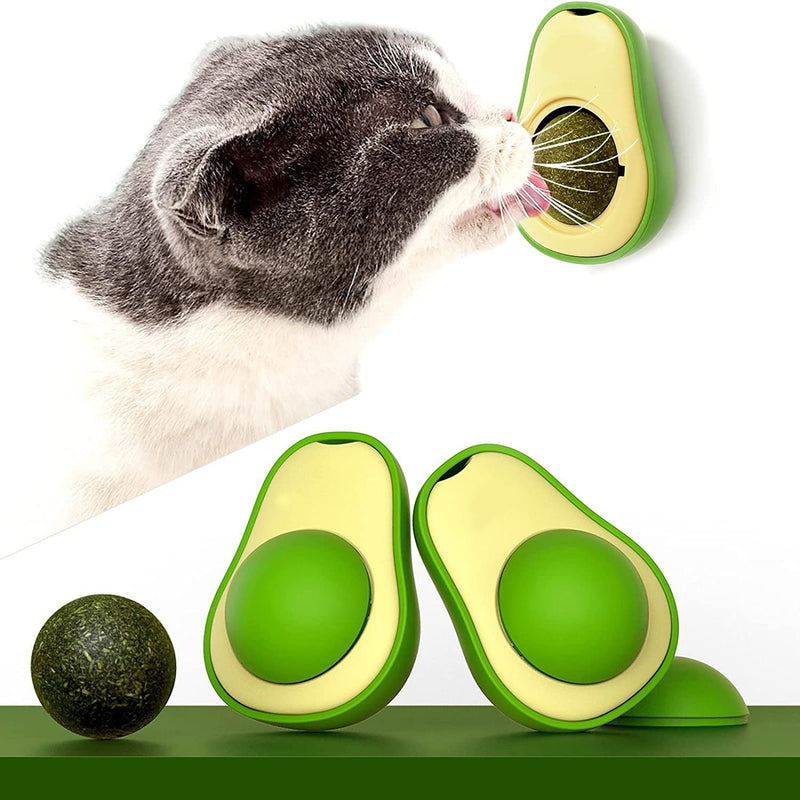 HKM-9576509 Avocado Shaped Catnip Ball Toy for Teeth Cleaning and Interactive Play