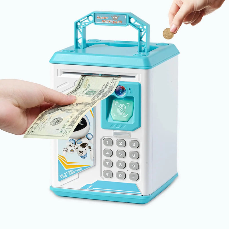 HKM-957651 Electronic Fingerprint Piggy Bank Toy for Kids - Safe Box Banking Fun