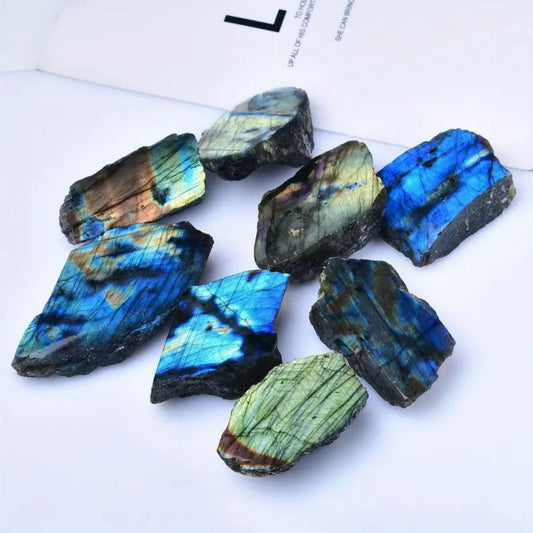 HKM-957651 Labradorite Polished Slate Ornaments for Modern Decor – Various Sizes Available