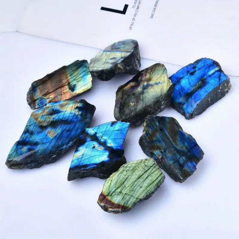 HKM-957651 Labradorite Polished Slate Ornaments for Modern Decor – Various Sizes Available