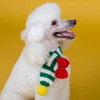 HKM-9576637 Warm Handmade Woolen Scarf for Dogs - Stylish and Cozy, Available in Red and Green