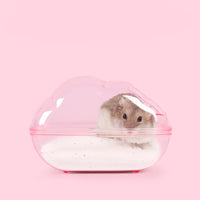 HKM-9576893 Dual-Purpose Cloud-Shaped Hamster Bathtub with Splash-Proof Design and Transparent View