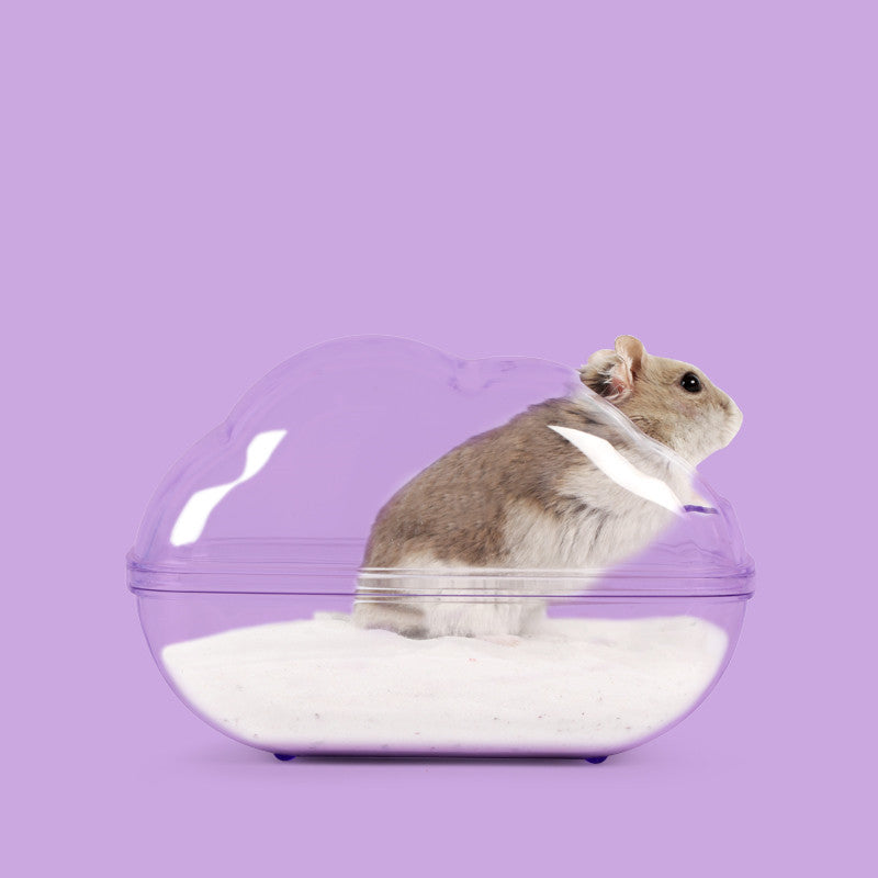 HKM-9576893 Dual-Purpose Cloud-Shaped Hamster Bathtub with Splash-Proof Design and Transparent View