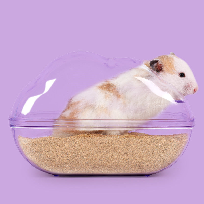 HKM-9576893 Dual-Purpose Cloud-Shaped Hamster Bathtub with Splash-Proof Design and Transparent View
