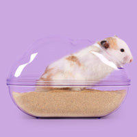HKM-9576893 Dual-Purpose Cloud-Shaped Hamster Bathtub with Splash-Proof Design and Transparent View