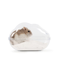 HKM-9576893 Dual-Purpose Cloud-Shaped Hamster Bathtub with Splash-Proof Design and Transparent View
