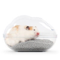 HKM-9576893 Dual-Purpose Cloud-Shaped Hamster Bathtub with Splash-Proof Design and Transparent View