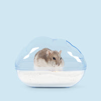 HKM-9576893 Dual-Purpose Cloud-Shaped Hamster Bathtub with Splash-Proof Design and Transparent View
