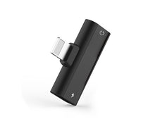 HKM-957843 Dual Lightning Audio Adapter for iPhone Models - Aluminum Alloy, Red/Blue/Black, 2.1A Charging, 2.9cm Length
