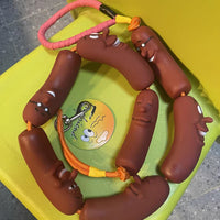 HKM-9578813 Thick Dog Traction Chain with Funny Sausage Design for Small and Medium Pets