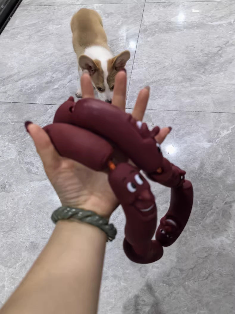 HKM-9578813 Thick Dog Traction Chain with Funny Sausage Design for Small and Medium Pets