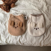 HKM-9579581 Embroidered Puppy Vest for Autumn and Winter in Brown and Beige, Sizes XS to XL