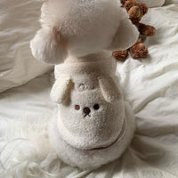 HKM-9579581 Embroidered Puppy Vest for Autumn and Winter in Brown and Beige, Sizes XS to XL