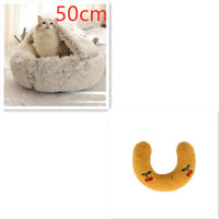 HKM-9579837 Cozy Cocoon Pet Bed for Dogs and Cats, Soft Plush Calming Bed for Relaxation and Joint Support